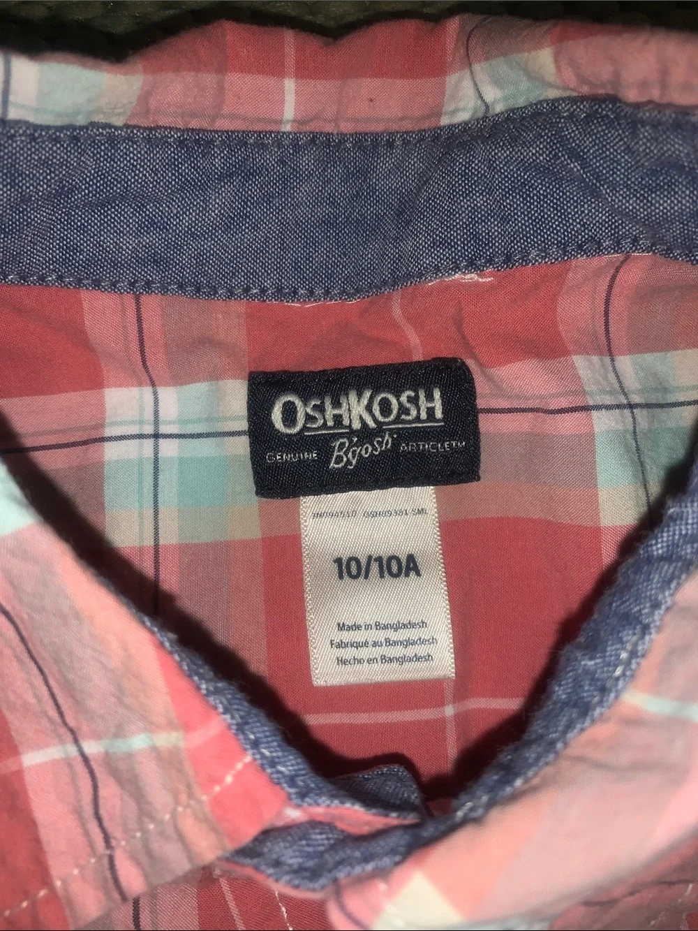 OshKosh B'gosh Pink Plaid Button-Down Shirt